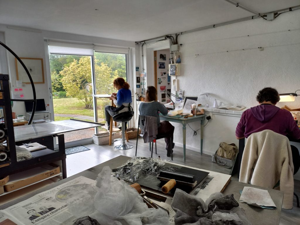 vue de l'atelier Lisière de Catherine Gillet