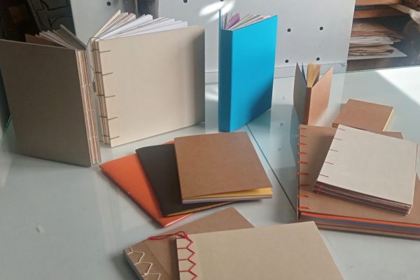 Formation professionnelle en livre d'artiste, reliures de Labo Estampe